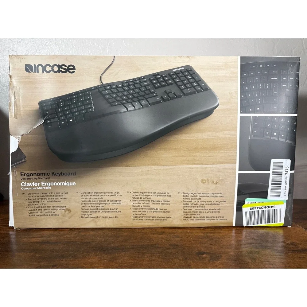 Incase Ergonomic Keyboard Designed by Microsoft Wired USB Black Canadian 105 Key